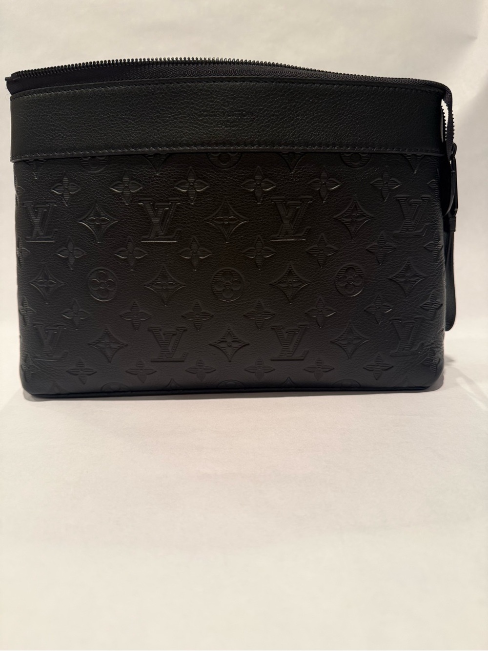 Louis Vuitton Black Monogram Embossed pouchette voyage souple